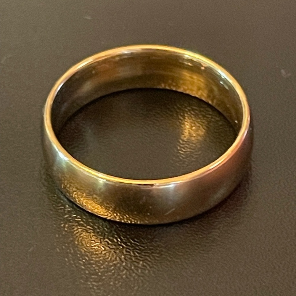 6mm gold stainless steel men women ring